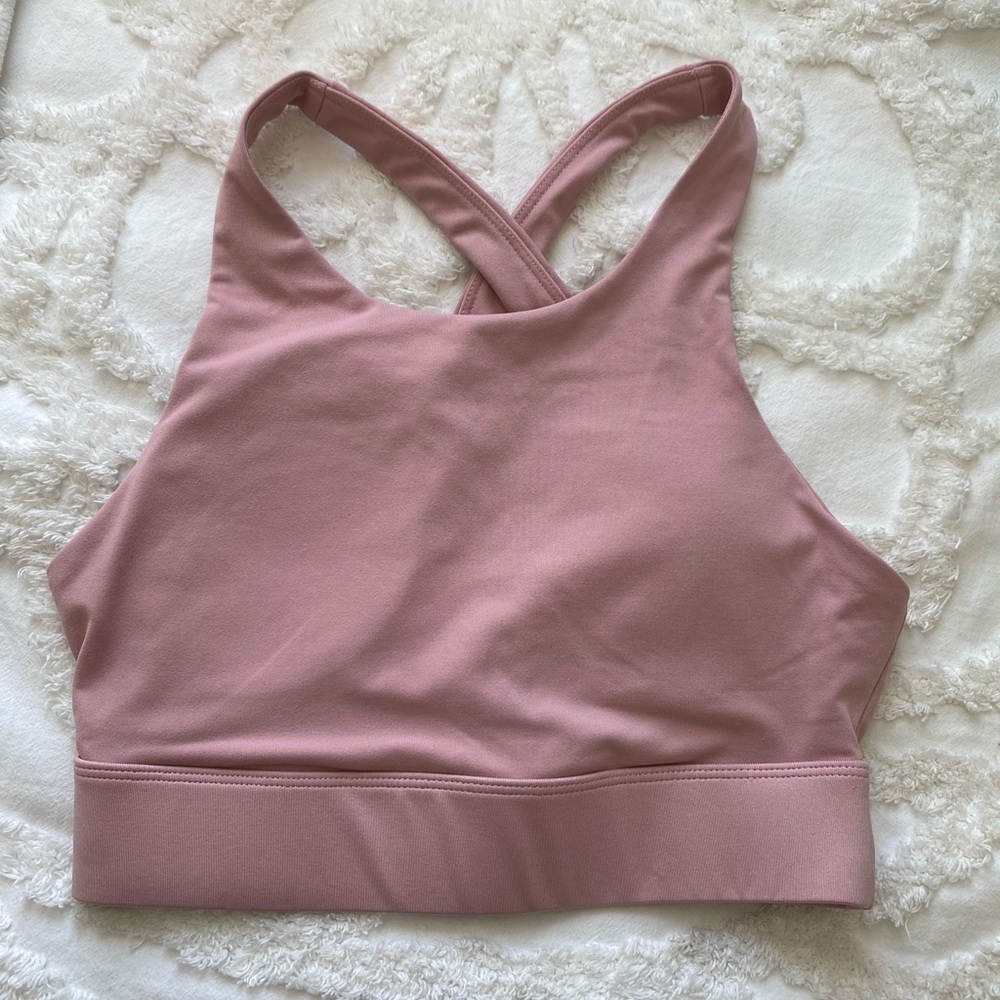 Pink Longline Fabletics Sports Bra